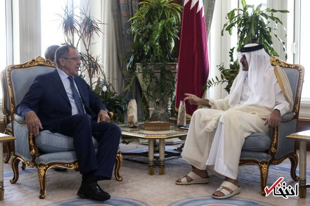 عکس/ دیدار وزیر امور خارجه روسیه با امیر قطر
