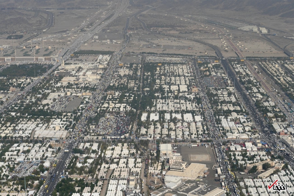 تصاویر هوایی از وقوف دو میلیون حاجی در عرفات