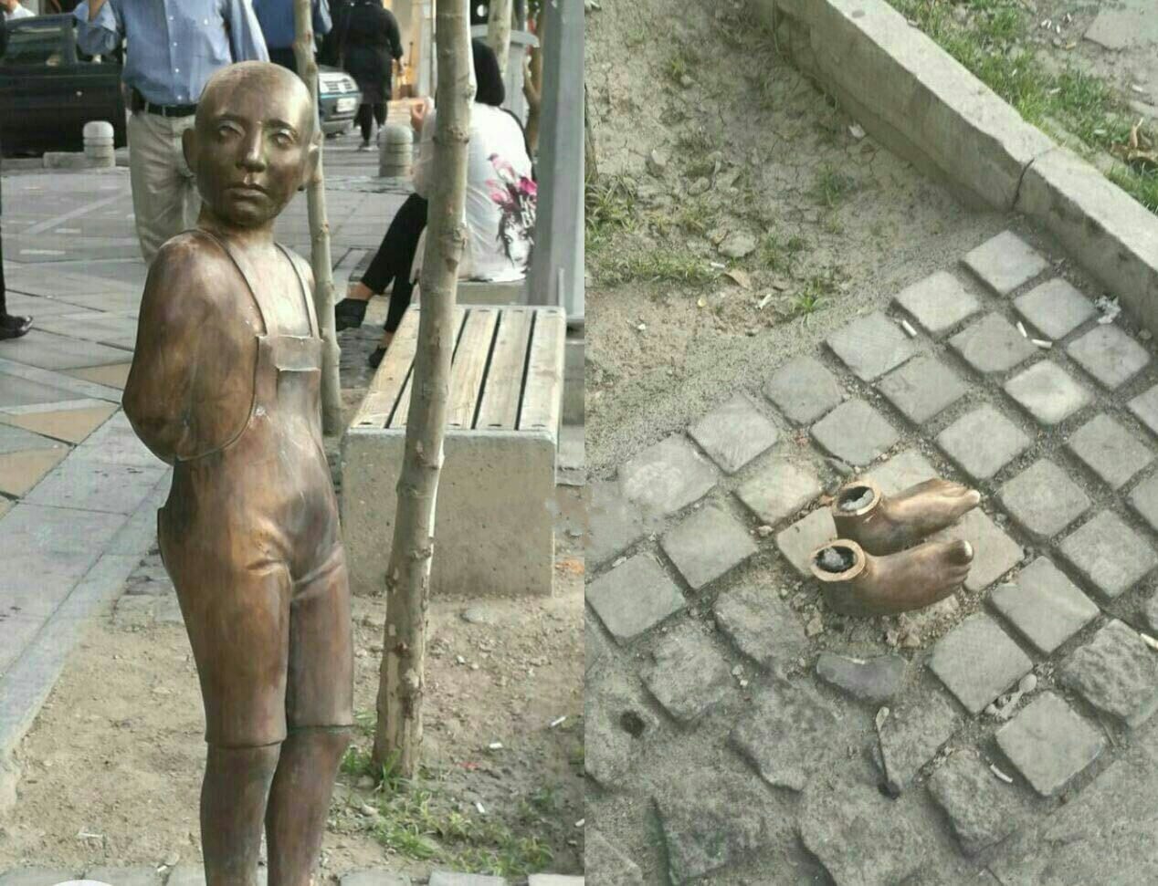 به سرقت رفتن مجسمه کودک در میدان «ونک»!