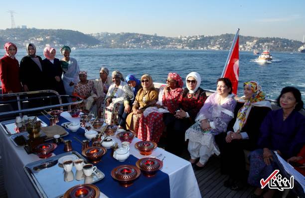 همسر جهانگیری در ضیافت ناهار همسر اردوغان/تصاویر