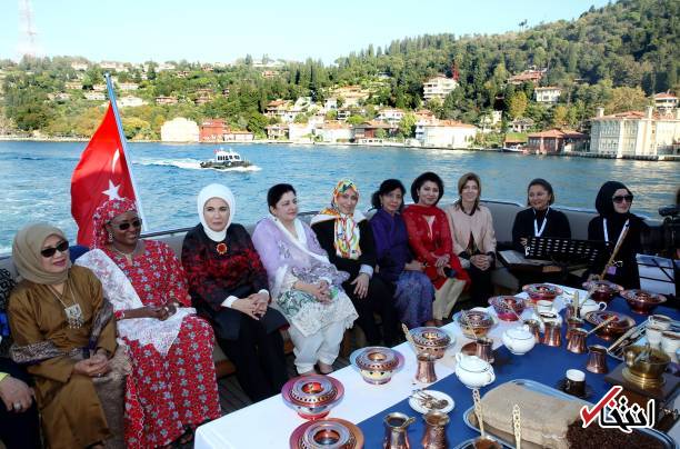 همسر جهانگیری در ضیافت ناهار همسر اردوغان/تصاویر