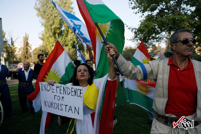 تظاهرات در اسرائیل در حمایت از همه‌پرسی کردستان عراق +عکس