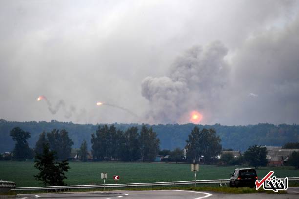 تصاویر : آتش‌سوزی مهیب در انبار اصلی مهمات ارتش اوکراین
