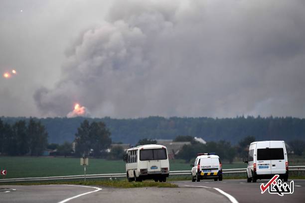 تصاویر : آتش‌سوزی مهیب در انبار اصلی مهمات ارتش اوکراین
