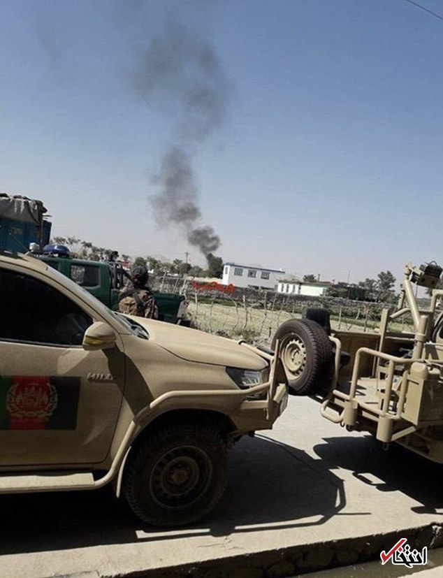 عکس/ حمله راکتی به فرودگاه کابل همزمان با سفر وزیر دفاع آمریکا