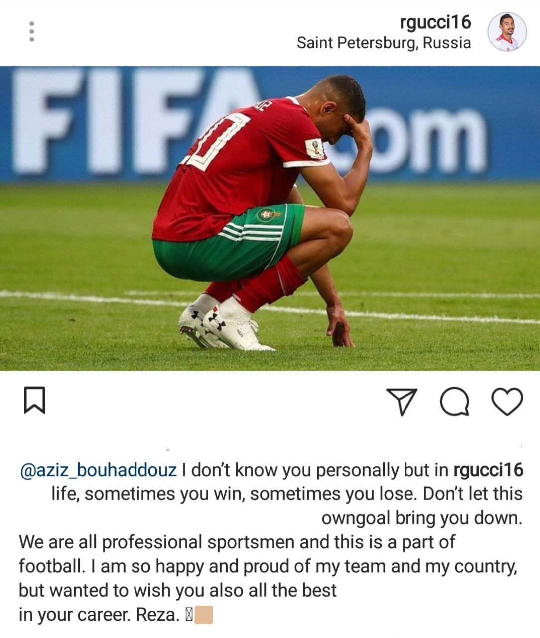 انعکاس جهانی دلجویی قوچان‌نژاد از بازیکن مراکش