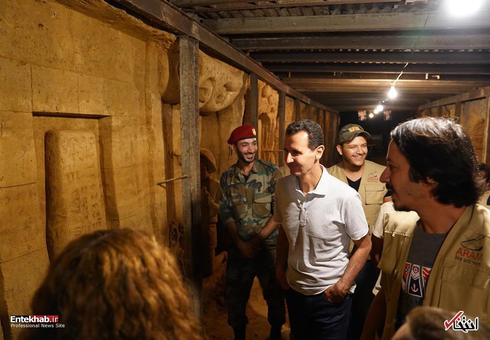 بشار اسد و همسرش اسماء در تونل شورشیان/تصاویر