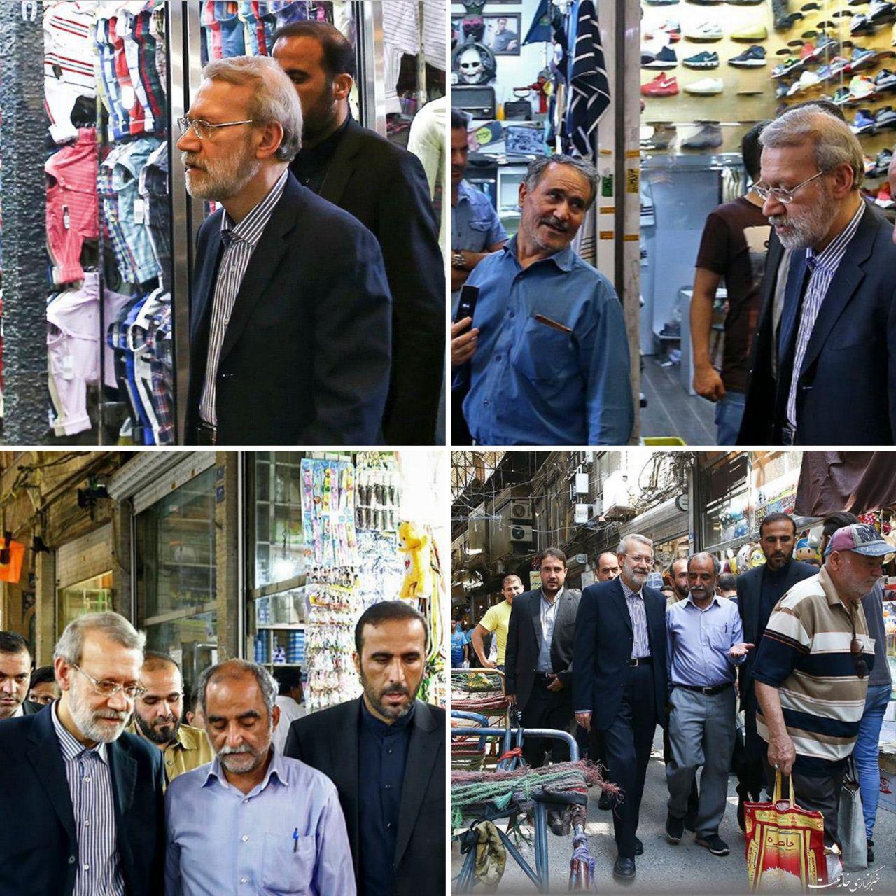 عکس/ لاریجانی به بازار تهران رفت