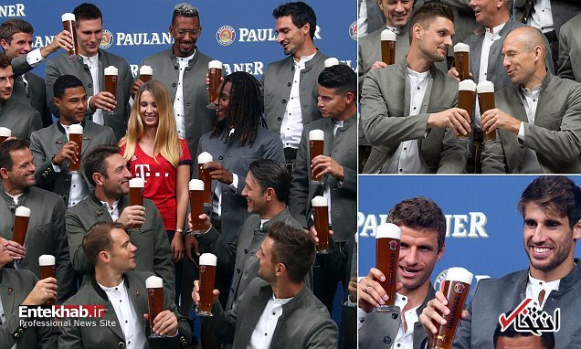 عکس/ فرانک ریبری لیوان آبجو دست نگرفت