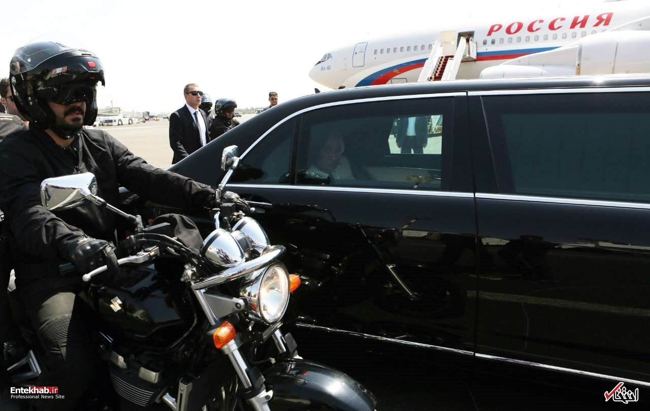 عکس/ اسکورت خودروی حامل پوتین پس از ورود به تهران