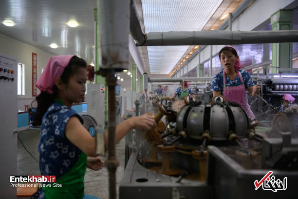 عکس/ زنان شاغل در کارخانه نساجی در کره شمالی