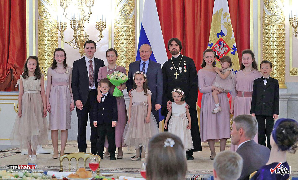 میزبانی پوتین از پرجمعیت‌ترین خانواده‌های روسیه+تصاویر