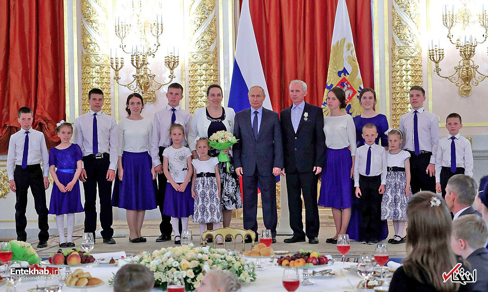 میزبانی پوتین از پرجمعیت‌ترین خانواده‌های روسیه+تصاویر