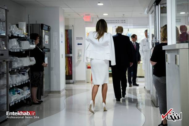 تصاویر : ترامپ و همسرش در بیمارستان کودکان