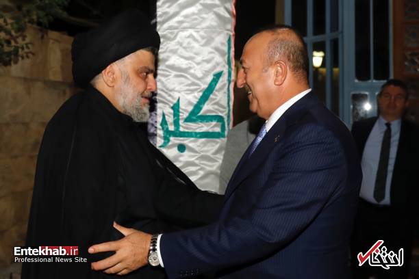 عکس/ حضور وزیر خارجه ترکیه در حرم امام علی و دیدار با مقتدی صدر