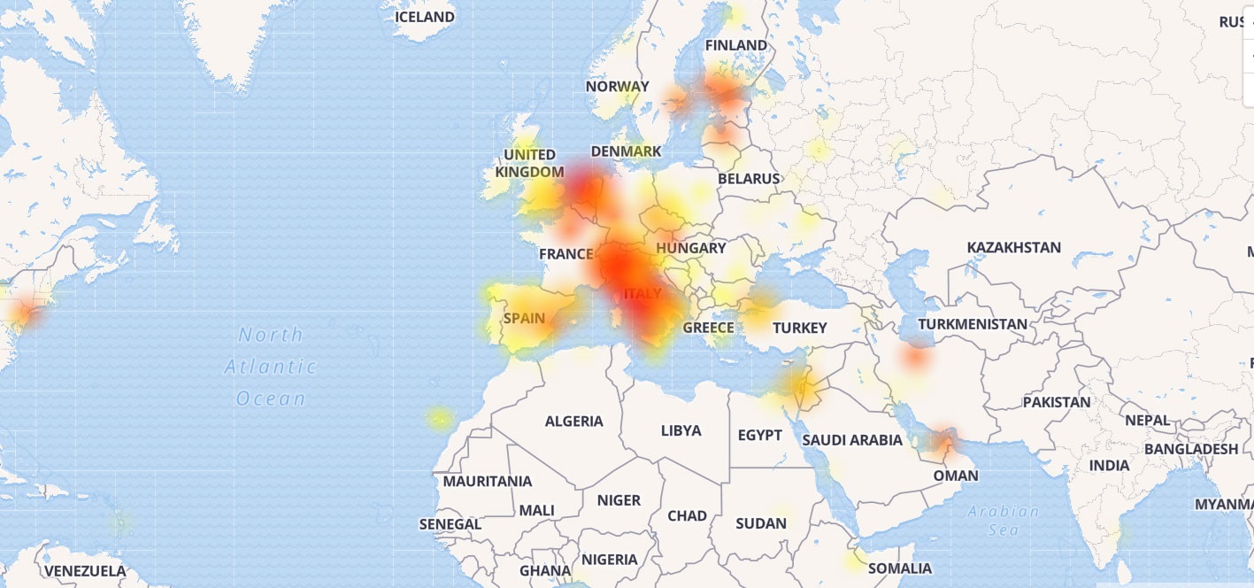 قطع سراسری تلگرام در ایران و اروپا + نقشه
