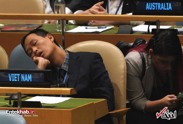 عکس/ خواب یک دیپلمات در نشست سازمان ملل