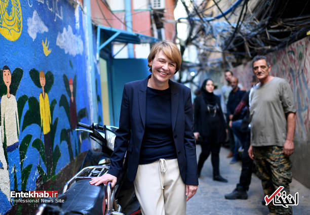 تصاویر : لحظات شاد همسر رئیس جمهور آلمان در میان آوارگان فلسطینی