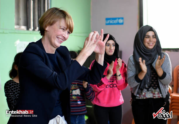 تصاویر : لحظات شاد همسر رئیس جمهور آلمان در میان آوارگان فلسطینی