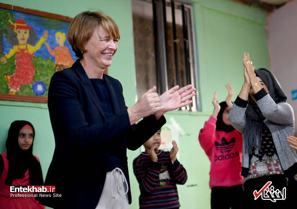 تصاویر : لحظات شاد همسر رئیس جمهور آلمان در میان آوارگان فلسطینی