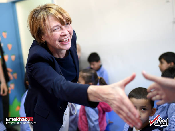 تصاویر : لحظات شاد همسر رئیس جمهور آلمان در میان آوارگان فلسطینی