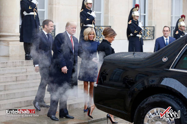 عکس/ دود کردن خودروی ترامپ