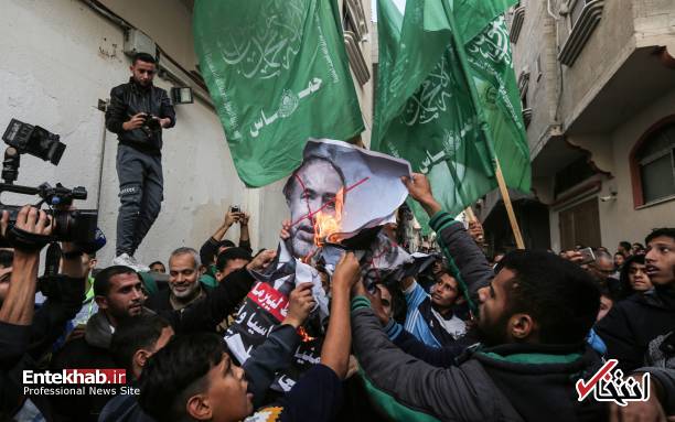 عکس/ شادمانی مردم فلسطین از استعفای وزیر جنگ اسرائیل