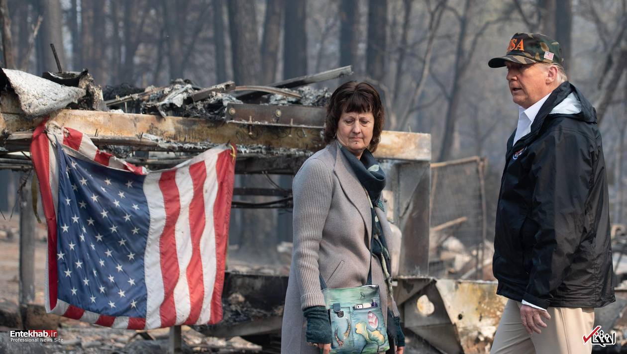 تصاویر : بازدید دونالد ترامپ از شهر سوخته پارادایس کالیفرنیا تصاویر : بازدید دونالد ترامپ از شهر سوخته پارادایس کالیفرنیا
