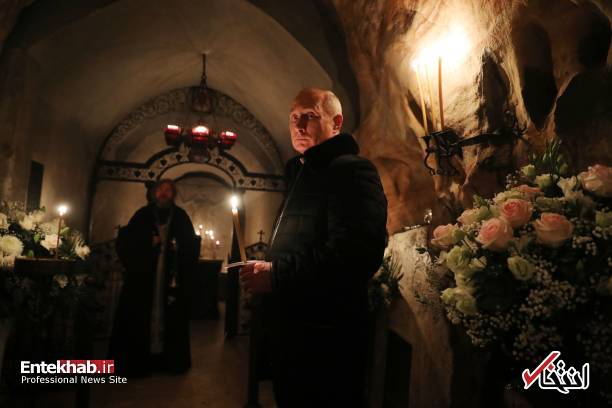 عکس/ بازدید پوتین از صومعه ای در یک غار