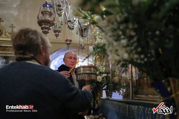 عکس/ بازدید پوتین از صومعه ای در یک غار