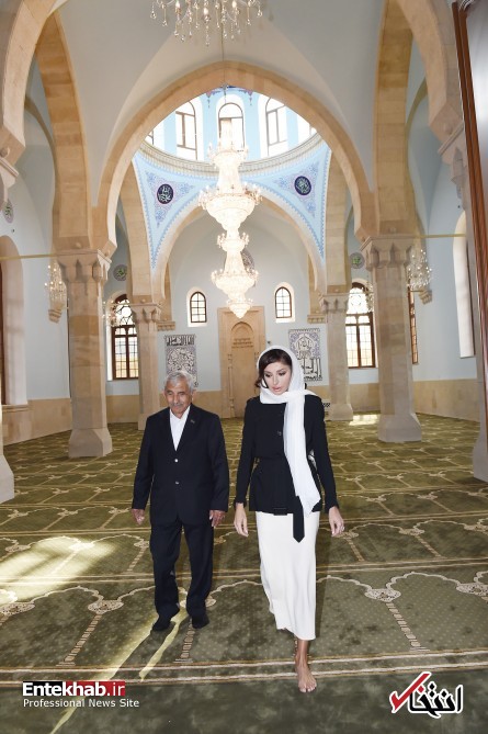 عکس/ همسر الهام علی اف در مسجد امام حسین(ع)