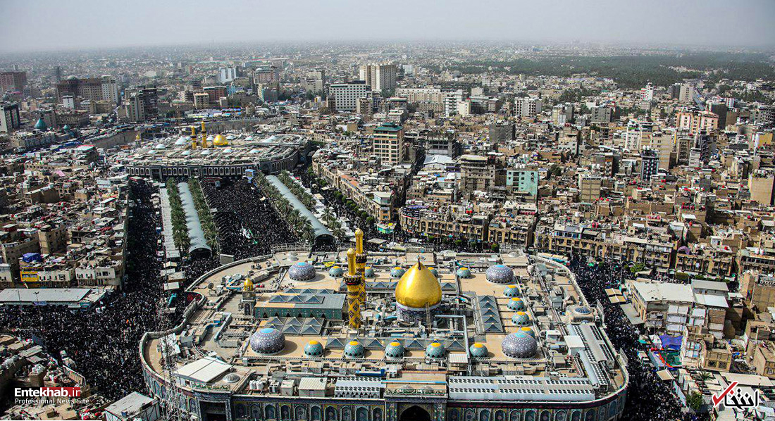 تصاویر هوایی از کربلای معلی در آستانه اربعین حسینی