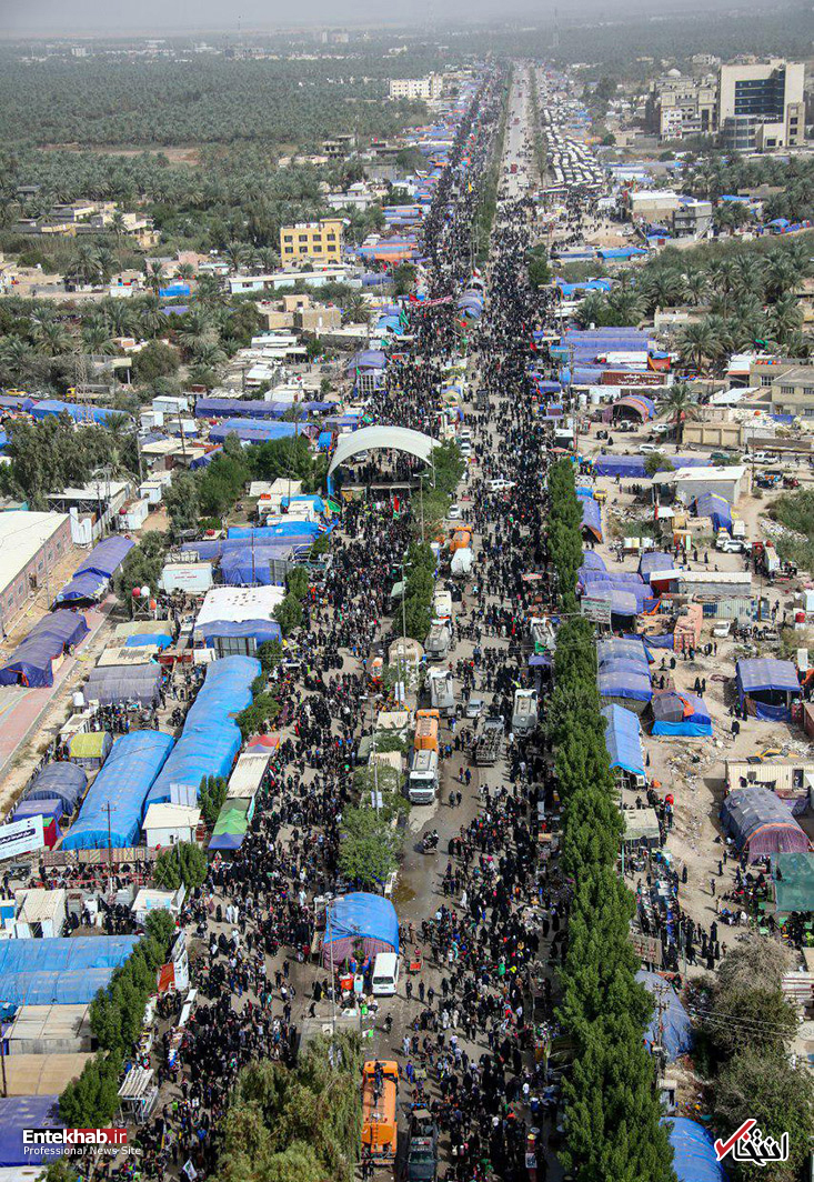 تصاویر هوایی از کربلای معلی در آستانه اربعین حسینی