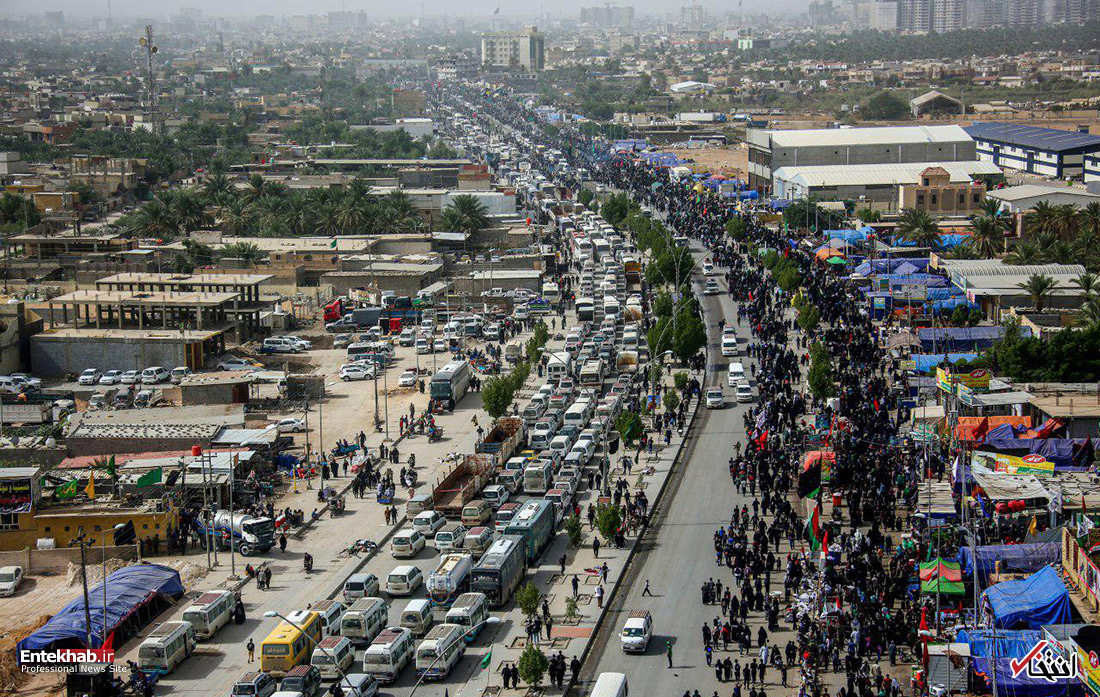 تصاویر هوایی از کربلای معلی در آستانه اربعین حسینی