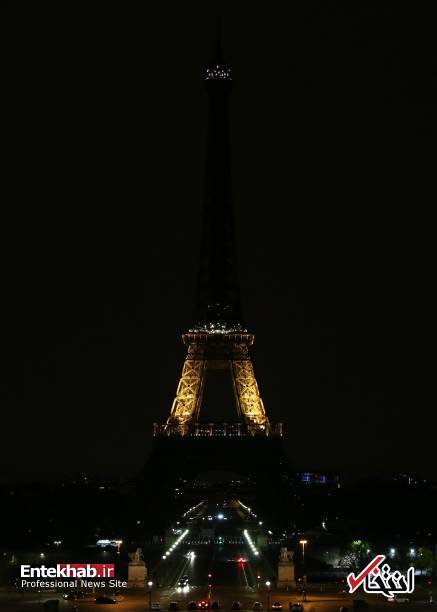 عکس/ خاموش شدن چراغ‌های برج ایفل به احترام قربانیان کنیسه یهودیان