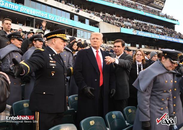 تصاویر : دونالد ترامپ در حاشیه مسابقه فوتبال آمریکایی