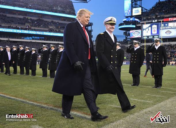 تصاویر : دونالد ترامپ در حاشیه مسابقه فوتبال آمریکایی