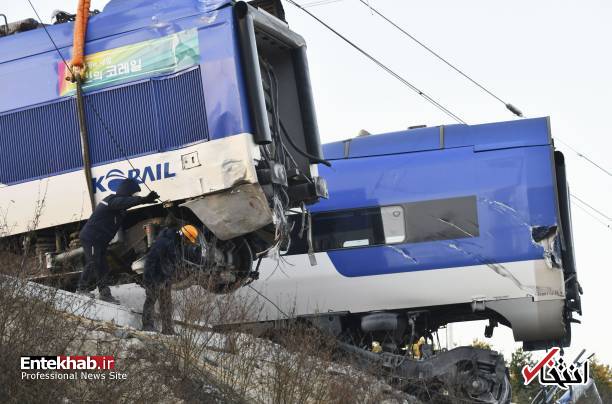 عکس/ خروج قطار سریع السیر کره جنوبی از ریل