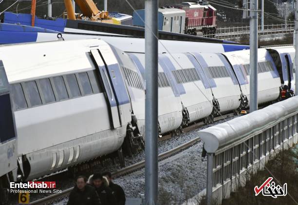 عکس/ خروج قطار سریع السیر کره جنوبی از ریل