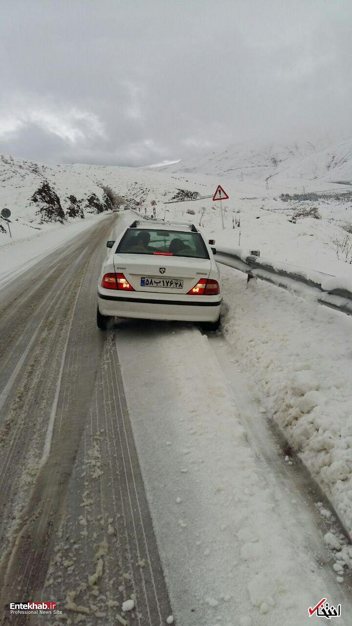 عکس/ بارش۳۰سانتی متری برف در گردنه نوراباد لرستان به نهاونده | سایت انتخاب