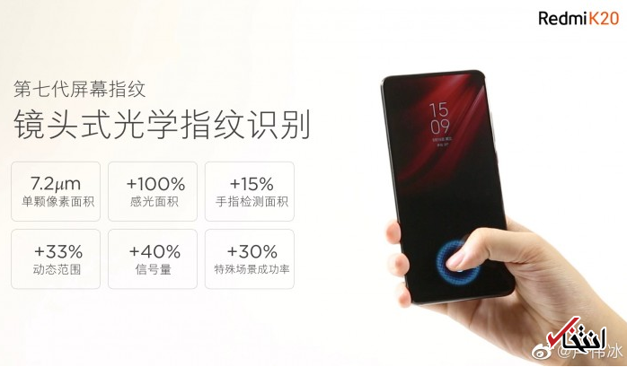 جدیدترین اطلاعات از گوشی «ردمی K20» شیائومی / اسکنر اثر انگشت با قدرتی خارق العاده / فاقد برش نمایشگر