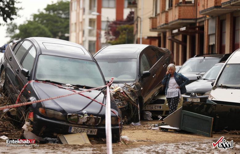 تصاویر : جاری شدن سیل شدید در اسپانیا