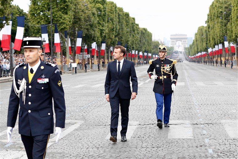 Image result for European leaders join Macron for Bastille Day parade