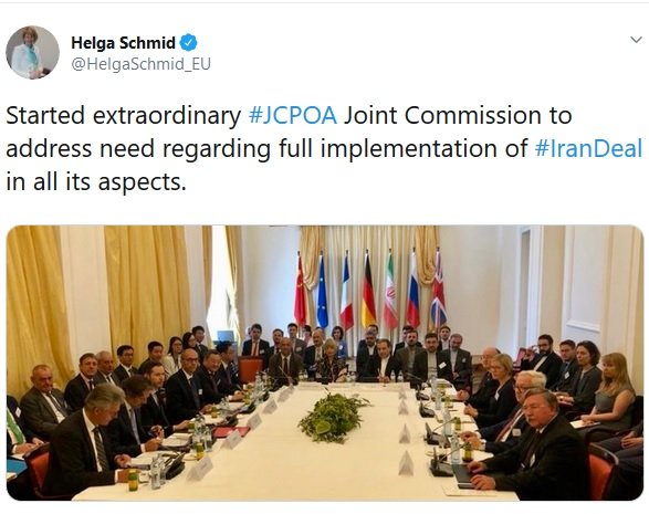 توئیت اشمید درباره برگزاری نشست کمیسیون مشترک برجام