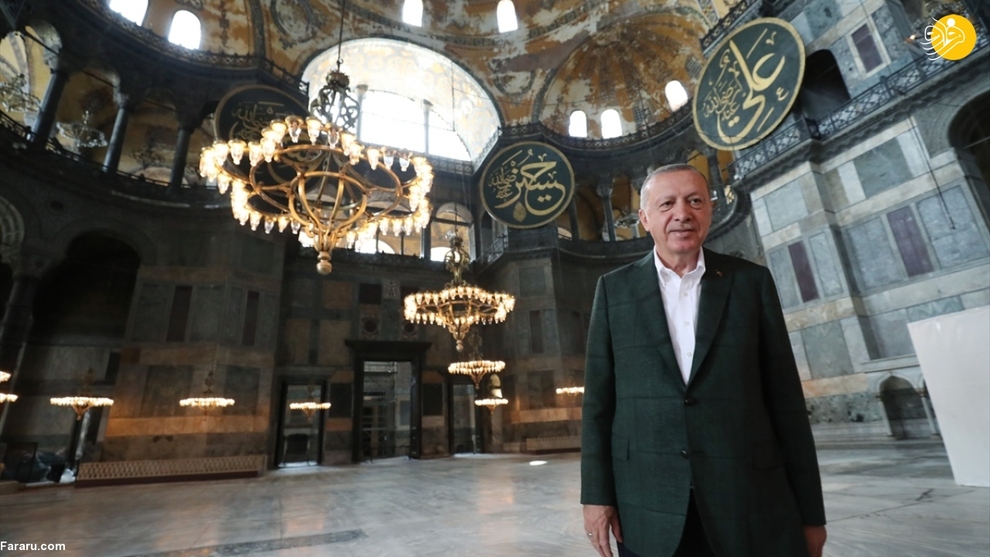 بازدید اردوغان از مسجد ایاصوفیه + تصاویر