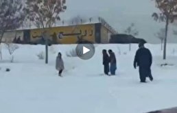 ویدیو / بازداشت یک زوج توسط گشت ارشاد طالبان به جرم برف‌بازی
