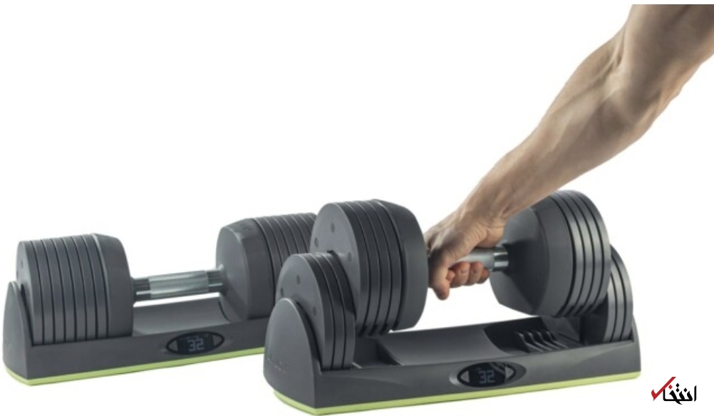 ورزش حرفه‌ای با دمبل‌های دیجیتال+تصاویر