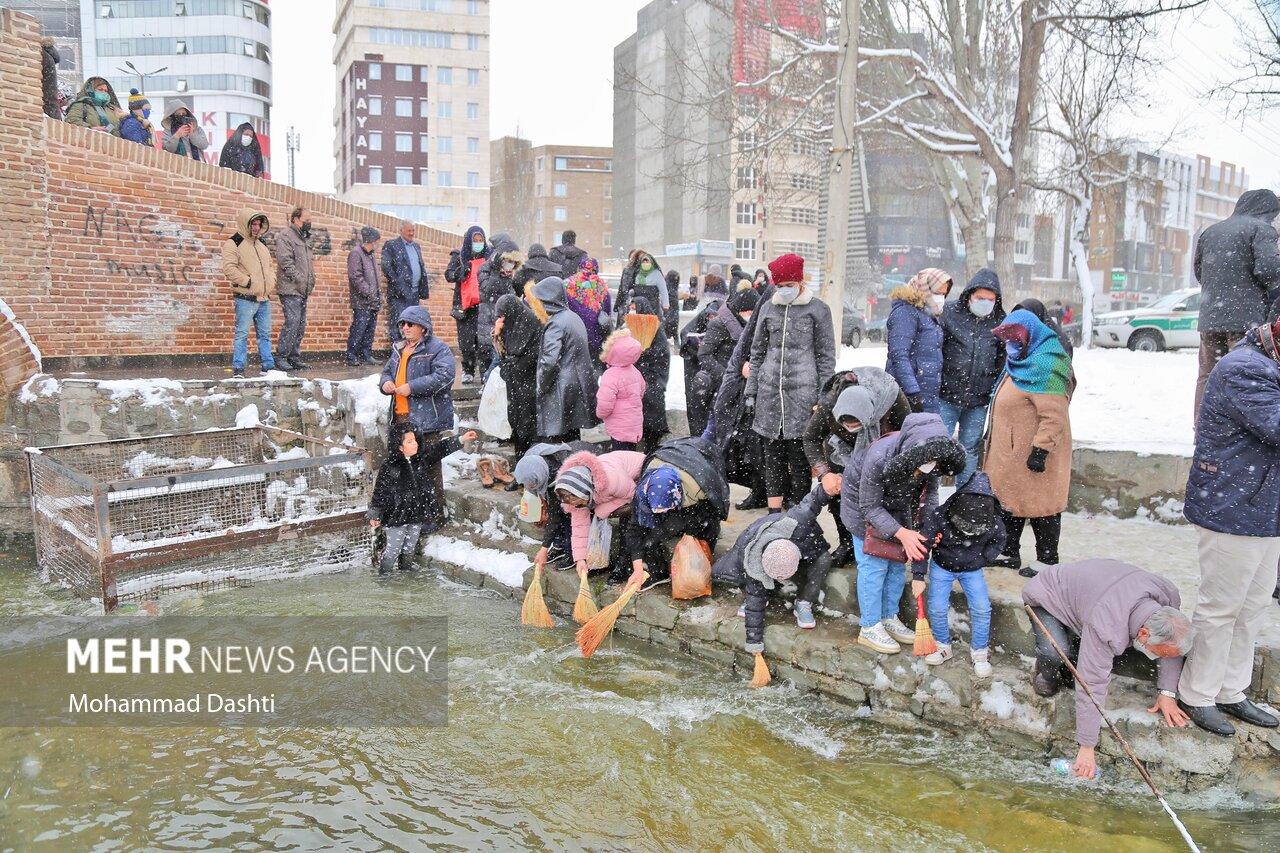 تصایر: مراسم سنتی «نو اوستی» در بالیقلو چای اردبیل