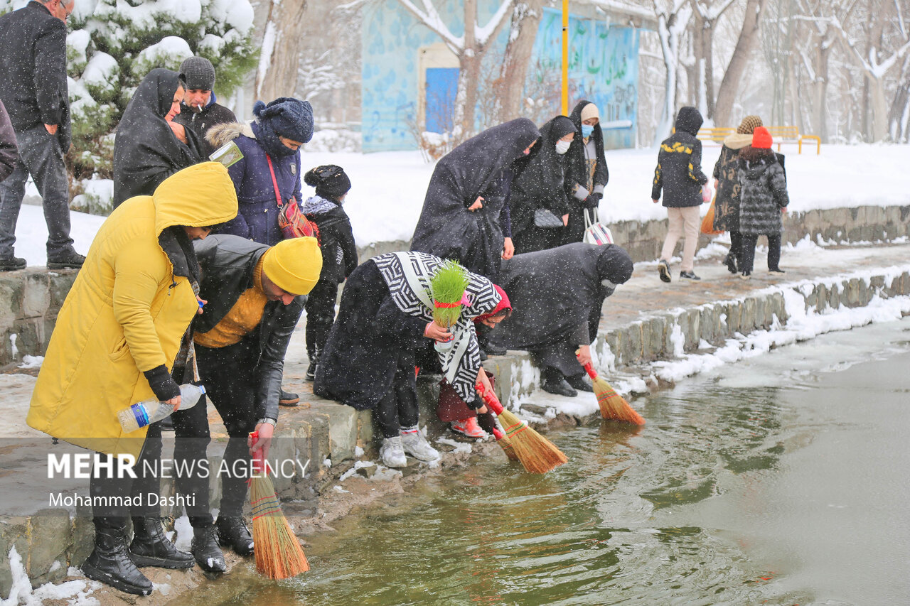 تصایر: مراسم سنتی «نو اوستی» در بالیقلو چای اردبیل