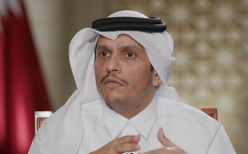 وزیر خارجه قطر در کابل، با ملا محمد حسن آخوند، نخست وزیر طالبان دیدار کرد